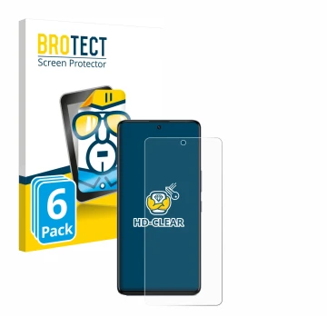 Parte frontal de un envase de producto con el logotipo de la marca BROTECT. Al lado se muestra el dispositivo Infinix GT 20 Pr