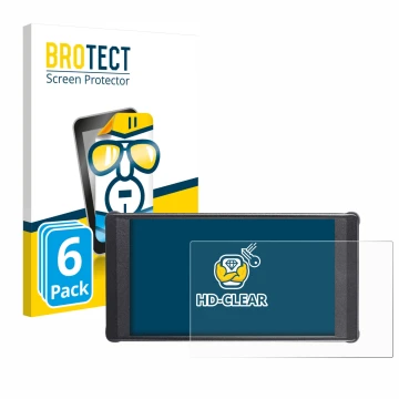 Parte frontal de un envase de producto con el logotipo de la marca BROTECT. Al lado se muestra el dispositivo Portkeys PT6 con