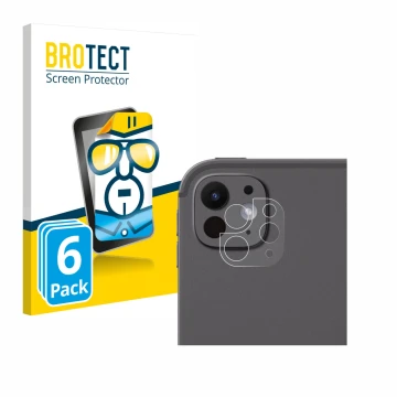 Parte frontal de un envase de producto con el logotipo de la marca BROTECT. Al lado se muestra el dispositivo Apple iPad Pro 1