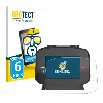 Parte frontal de un envase de producto con el logotipo de la marca BROTECT. Al lado se muestra el dispositivo PowaKaddy FX7 GP