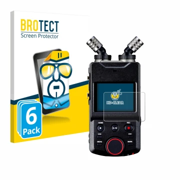 Parte frontal de un envase de producto con el logotipo de la marca BROTECT. Al lado se muestra el dispositivo Tascam Portacapt