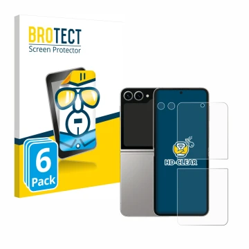 Parte frontal de un envase de producto con el logotipo de la marca BROTECT. Al lado se muestra el dispositivo Samsung Galaxy Z