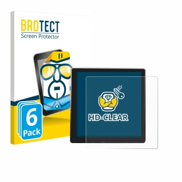 Parte frontal de un envase de producto con el logotipo de la marca BROTECT. Al lado se muestra el dispositivo Shelly Wall Disp