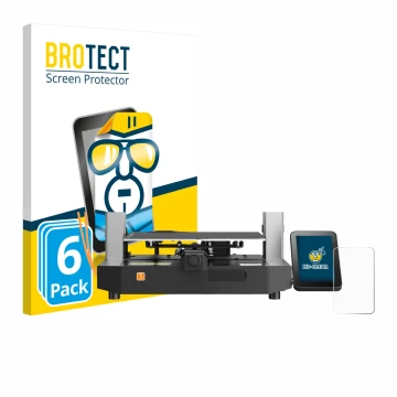 Parte frontal de un envase de producto con el logotipo de la marca BROTECT. Al lado se muestra el dispositivo Anycubic Kobra 3