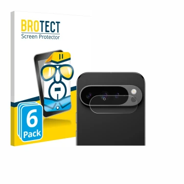 Parte frontal de un envase de producto con el logotipo de la marca BROTECT. Al lado se muestra el dispositivo Google Pixel 9 P