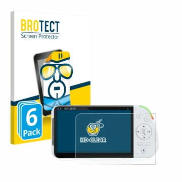 Parte frontal de un envase de producto con el logotipo de la marca BROTECT. Al lado se muestra el dispositivo Babysense MaxVie