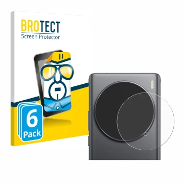 Parte frontal de un envase de producto con el logotipo de la marca BROTECT. Al lado se muestra el dispositivo Vivo X100 Ultra 