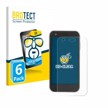 Parte frontal de un envase de producto con el logotipo de la marca BROTECT. Al lado se muestra el dispositivo Soyes XS12 con s