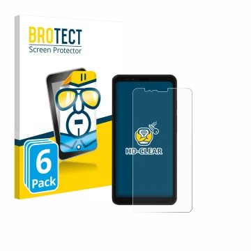 Parte frontal de un envase de producto con el logotipo de la marca BROTECT. Al lado se muestra el dispositivo Bigme Hibreak E 