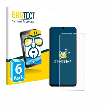 Parte frontal de un envase de producto con el logotipo de la marca BROTECT. Al lado se muestra el dispositivo realme Note 60 4