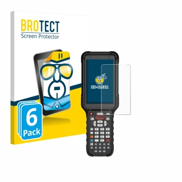 Parte frontal de un envase de producto con el logotipo de la marca BROTECT. Al lado se muestra el dispositivo Honeywell CK67 c