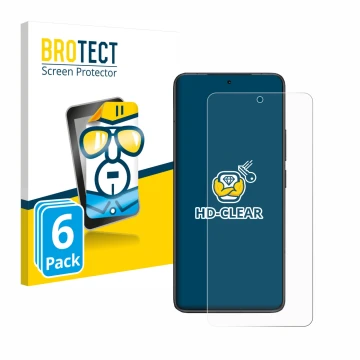 Parte frontal de un envase de producto con el logotipo de la marca BROTECT. Al lado se muestra el dispositivo Xiaomi Redmi K80