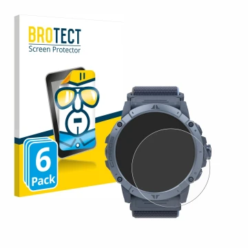 Parte frontal de un envase de producto con el logotipo de la marca BROTECT. Al lado se muestra el dispositivo Coros Vertix 2S 