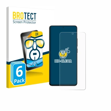 Parte frontal de un envase de producto con el logotipo de la marca BROTECT. Al lado se muestra el dispositivo Xiaomi Poco X7 P