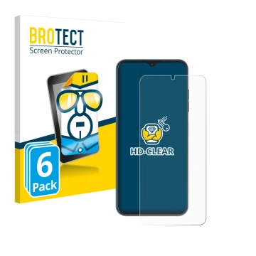 Parte frontal de un envase de producto con el logotipo de la marca BROTECT. Al lado se muestra el dispositivo Hotwav Note 13 P