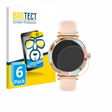 Parte frontal de un envase de producto con el logotipo de la marca BROTECT. Al lado se muestra el dispositivo Braidol Smartwat