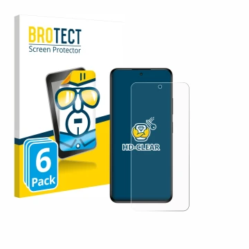 Parte frontal de un envase de producto con el logotipo de la marca BROTECT. Al lado se muestra el dispositivo myPhone N23 Plus