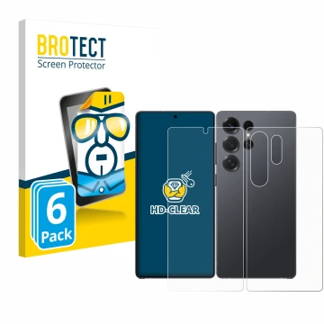 Parte frontal de un envase de producto con el logotipo de la marca BROTECT. Al lado se muestra el dispositivo Samsung Galaxy S