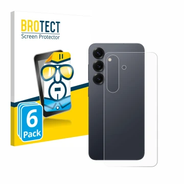 Parte frontal de un envase de producto con el logotipo de la marca BROTECT. Al lado se muestra el dispositivo Samsung Galaxy S
