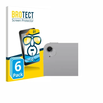 Parte frontal de un envase de producto con el logotipo de la marca BROTECT. Al lado se muestra el dispositivo Apple iPad Air 1