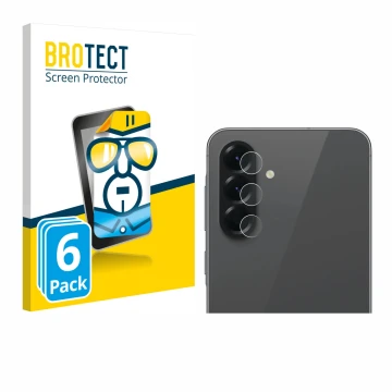 Parte frontal de un envase de producto con el logotipo de la marca BROTECT. Al lado se muestra el dispositivo Samsung Galaxy A