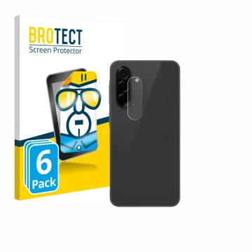 Parte frontal de un envase de producto con el logotipo de la marca BROTECT. Al lado se muestra el dispositivo Samsung Galaxy A