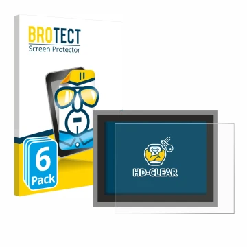 Parte frontal de un envase de producto con el logotipo de la marca BROTECT. Al lado se muestra el dispositivo Megger MFT-X1 co