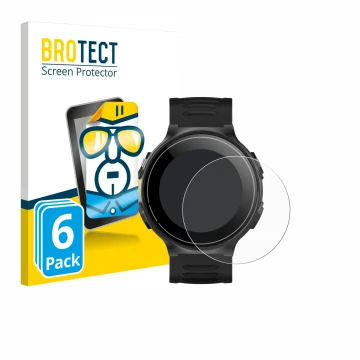 Parte frontal de un envase de producto con el logotipo de la marca BROTECT. Al lado se muestra el dispositivo Kiprun GPS 500 C