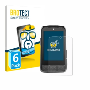 Parte frontal de un envase de producto con el logotipo de la marca BROTECT. Al lado se muestra el dispositivo Wahoo Elemnt Bol