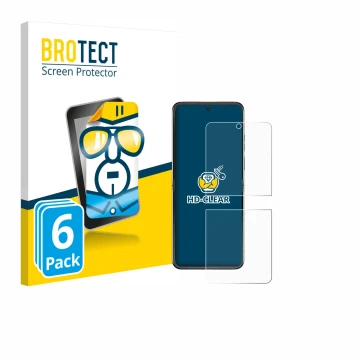 Parte frontal de un envase de producto con el logotipo de la marca BROTECT. Al lado se muestra el dispositivo Motorola Razr 60