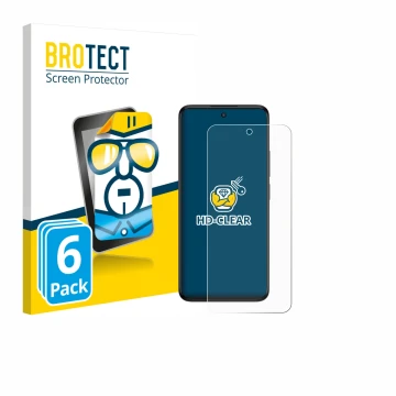 Parte frontal de un envase de producto con el logotipo de la marca BROTECT. Al lado se muestra el dispositivo TCL SE NxtPaper 