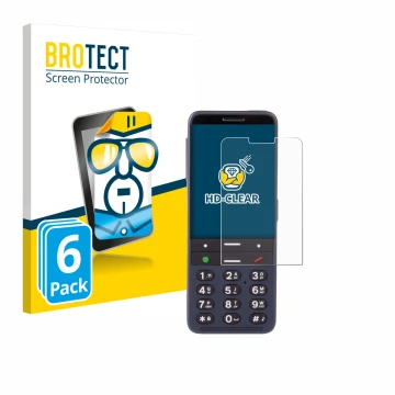 Parte frontal de un envase de producto con el logotipo de la marca BROTECT. Al lado se muestra el dispositivo BlindShell Class