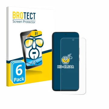 Parte frontal de un envase de producto con el logotipo de la marca BROTECT. Al lado se muestra el dispositivo Infinix GT 30 Pr