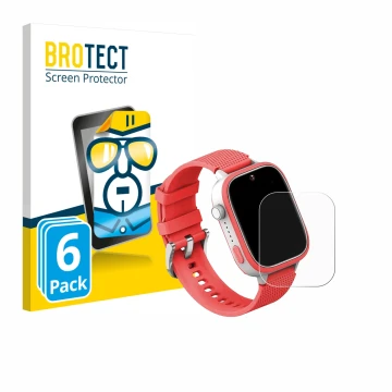 Parte frontal de un envase de producto con el logotipo de la marca BROTECT. Al lado se muestra el dispositivo AngelTech Kids S