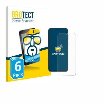 Parte frontal de un envase de producto con el logotipo de la marca BROTECT. Al lado se muestra el dispositivo Huawei Pura 80 U