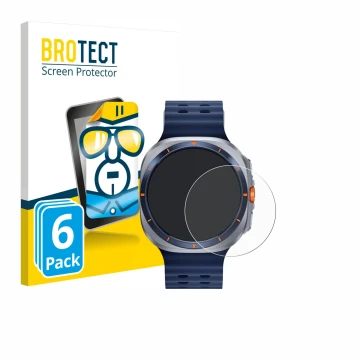 Parte frontal de un envase de producto con el logotipo de la marca BROTECT. Al lado se muestra el dispositivo Samsung Galaxy W