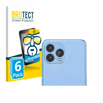 Parte frontal de un envase de producto con el logotipo de la marca BROTECT. Al lado se muestra el dispositivo Cubot P80 (SÓLO 