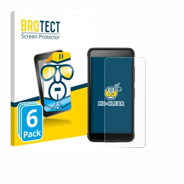 Parte frontal de un envase de producto con el logotipo de la marca BROTECT. Al lado se muestra el dispositivo SkyCaddie Pro 4X