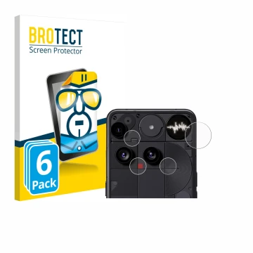 Parte frontal de un envase de producto con el logotipo de la marca BROTECT. Al lado se muestra el dispositivo Nothing Phone (3