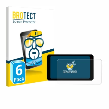 Parte frontal de un envase de producto con el logotipo de la marca BROTECT. Al lado se muestra el dispositivo Chigee AIO-6 Max