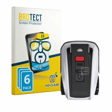 Parte frontal de un envase de producto con el logotipo de la marca BROTECT. Al lado se muestra el dispositivo Ecovacs Goat O80