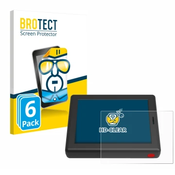 Parte frontal de un envase de producto con el logotipo de la marca BROTECT. Al lado se muestra el dispositivo XC Tracer Maxx I