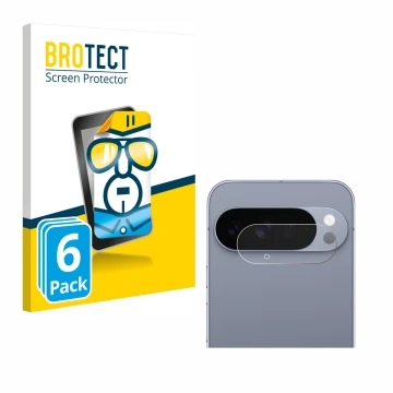 Parte frontal de un envase de producto con el logotipo de la marca BROTECT. Al lado se muestra el dispositivo Google Pixel 10 