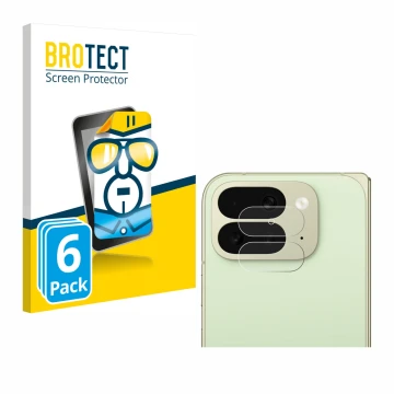 Parte frontal de un envase de producto con el logotipo de la marca BROTECT. Al lado se muestra el dispositivo Google Pixel 10 