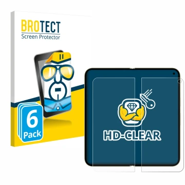 Parte frontal de un envase de producto con el logotipo de la marca BROTECT. Al lado se muestra el dispositivo Google Pixel 10 