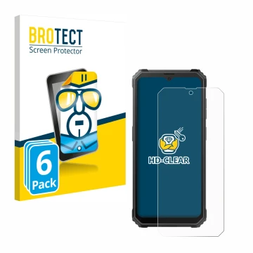 Parte frontal de un envase de producto con el logotipo de la marca BROTECT. Al lado se muestra el dispositivo Blackview BV4800