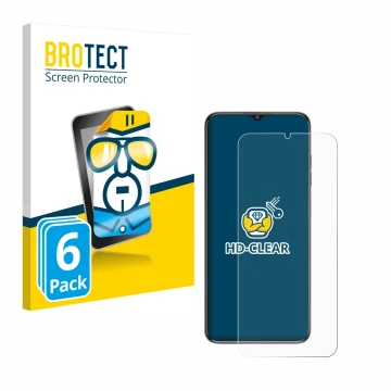 Parte frontal de un envase de producto con el logotipo de la marca BROTECT. Al lado se muestra el dispositivo Oukitel C1 con s