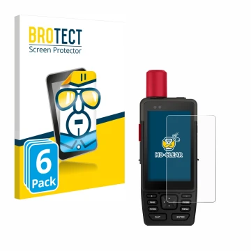 Parte frontal de un envase de producto con el logotipo de la marca BROTECT. Al lado se muestra el dispositivo Garmin GPSMAP H1