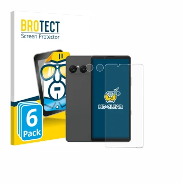 Parte frontal de un envase de producto con el logotipo de la marca BROTECT. Al lado se muestra el dispositivo Sony Xperia 10 V