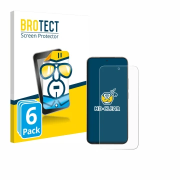 Parte frontal de un envase de producto con el logotipo de la marca BROTECT. Al lado se muestra el dispositivo Xiaomi 15T Pro c